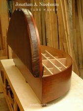 Stained-Alder-and-Leather-Curved-Front-Chest-with-removable-Cedar-Shoe-Dividers