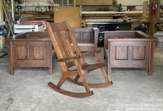 Stained-American-Cherry-Rocker-Loveseats-Chair