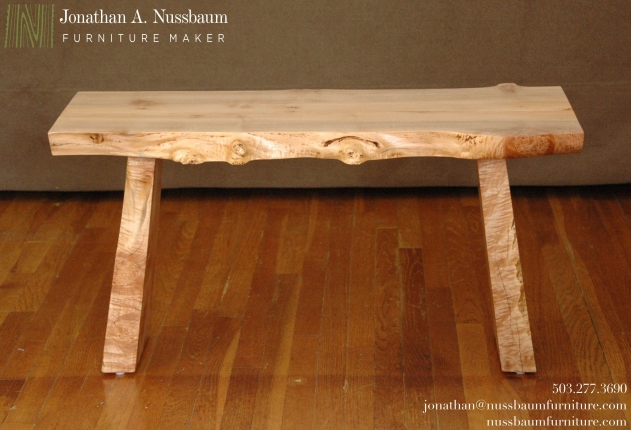 Live Edge Bench #2 in Oregon Big Leaf Maple