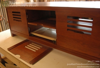 American-Cherry-Media-Console-with removable-back