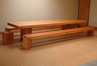 Reclaimed-Doug-Fir-Conference-Table-Benches-stool