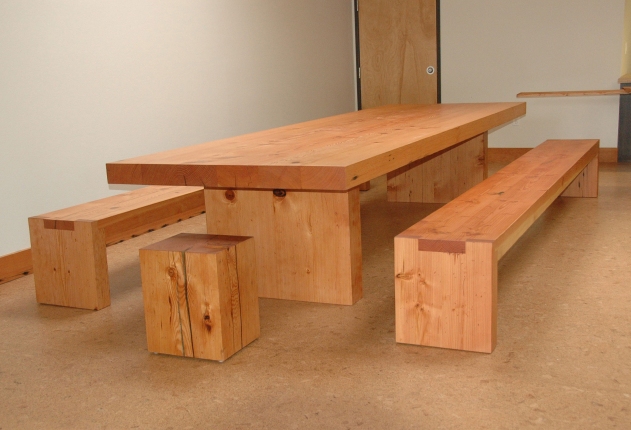 Reclaimed-Doug-Fir-Conference-Table-Benches-stool