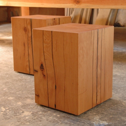 Reclaimed-Doug-Fir-Large-Beam-Stools-End-Tables