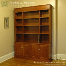 Stained American Cherry Bookshelf Hutch