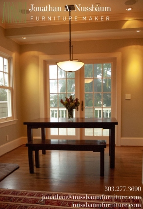 Through Tenon Bench and Table in American Cherry