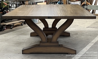 Wishbone-trestle-table-with-hand-scraped-top