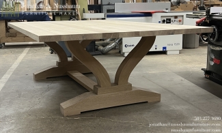 unfinished-Oregon-White-Oak-Wishbone-trestle-table-with-hand-scraped-top