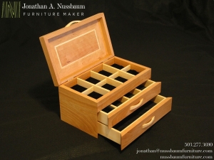 American-Cherry-Big-Leaf-Maple-Jewelry-Box-2-open-drawers