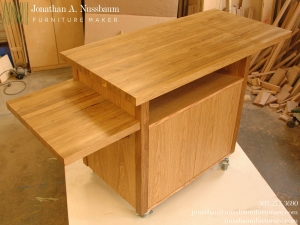 Oregon-White-Oak-Kitchen-Cart-two-flip-ups