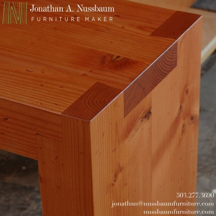 Long Single Dovetail Bench, Beam Seats & Community Room Table in Reclaimed Doug Fir