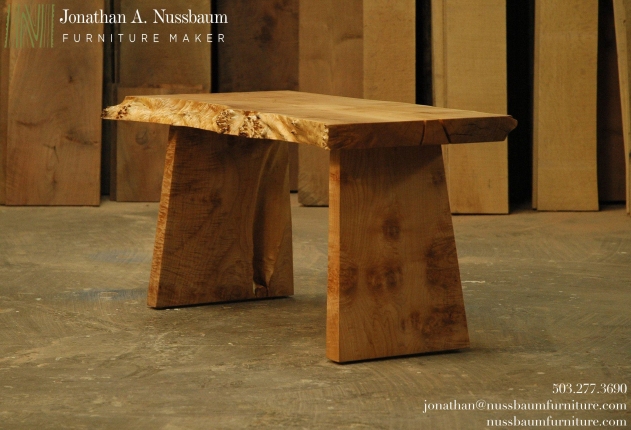 Live Edge Bench in Big Leaf Maple
