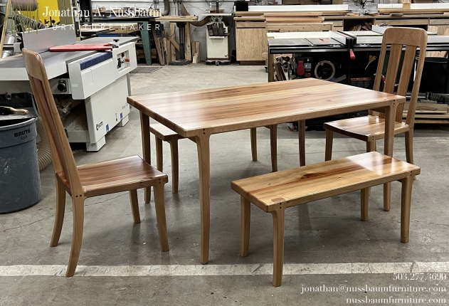 Northwest Dining Benches in Pacific Madrone