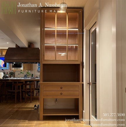 Oregon White Oak 9 panel door hutch