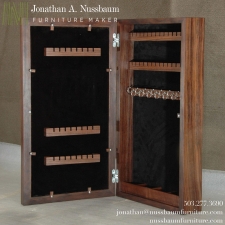 Western Walnut Picture Frame Jewelry Armoire