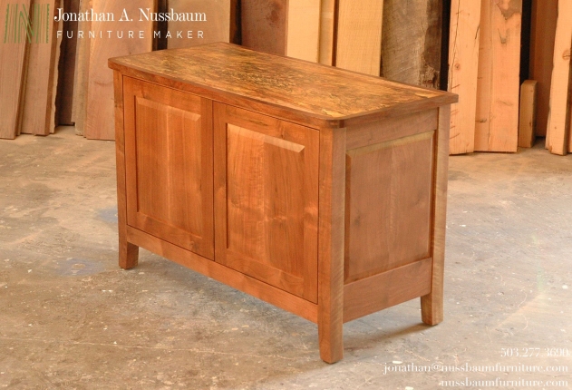 Spalted-Big-Leaf-Maple-and-Western-Walnut-Media-Console-angle