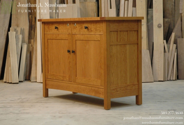 Judge's Sideboard, Work Table & Computer Desk in American Cherry