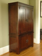 Stained Big Leaf Maple Toy & Media Armoire