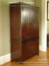 Stained Big Leaf Maple Toy & Media Armoire