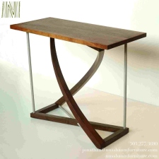 Twist Western Walnut & Bead Blasted Aluminum Entry Table