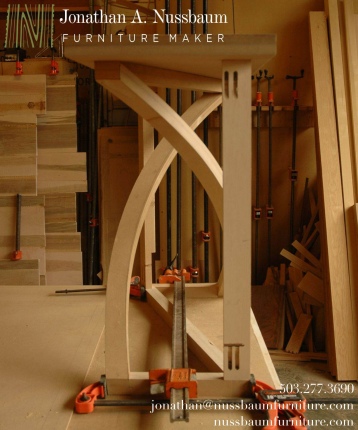 Twist-Western-Walnut-and-bead-blasted-aluminum-entry-table-prototype-dry-fit-end