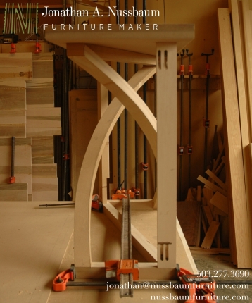 Twist-Western-Walnut-and-bead-blasted-aluminum-entry-table-prototype-dry-fit-end