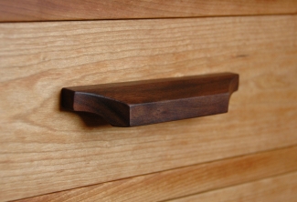 Walnut-Drawer-pull-on-American-Cherry-Desk