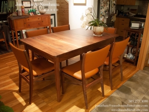 Western-Walnut-and-Leather-Finn-Juhl-Inspired-Dining-Chairs-and-Western-Walnut-Table