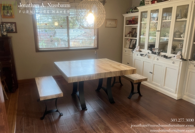 Oregon-White-Oak-Table-and-Benches-closed